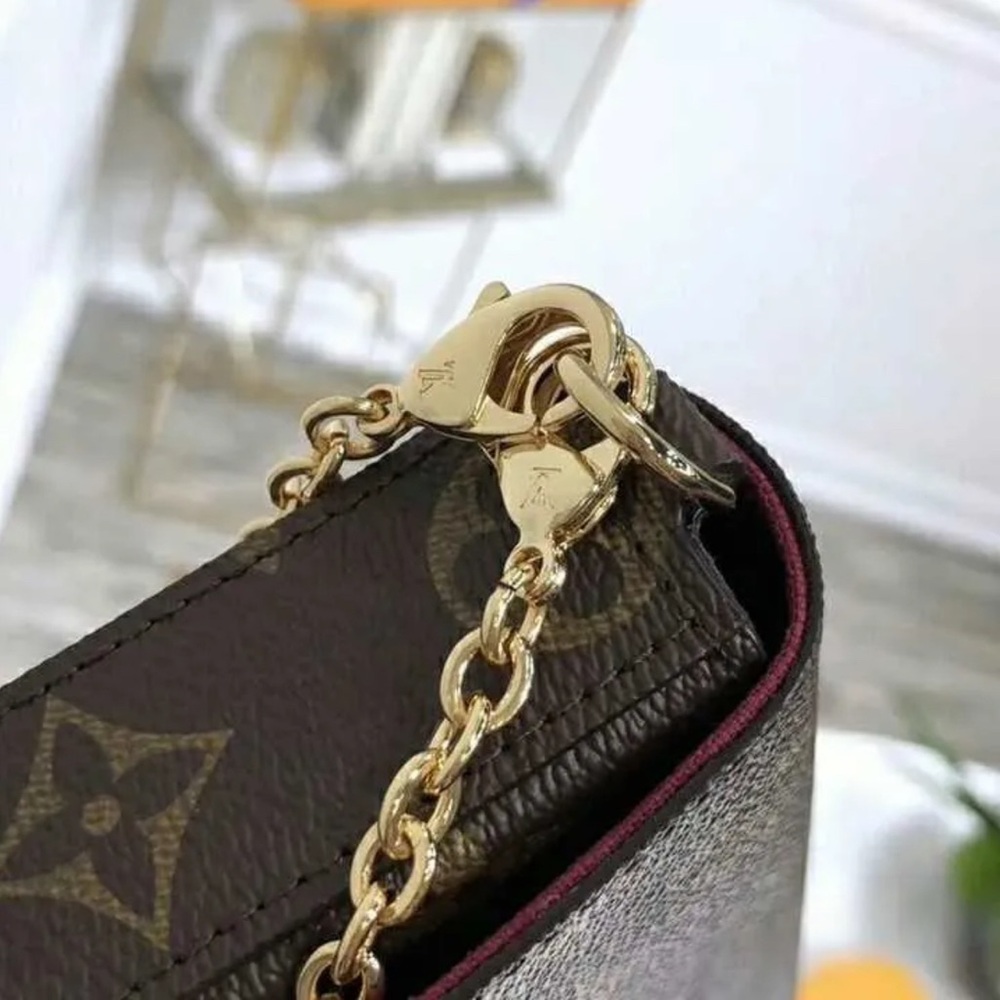 Louis Vuitton Burgundy Fabric Crossbody